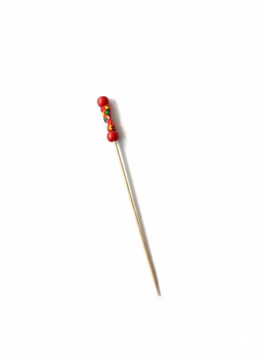 Bambu Örgülü Kürdan (KIRMIZI) 12cm